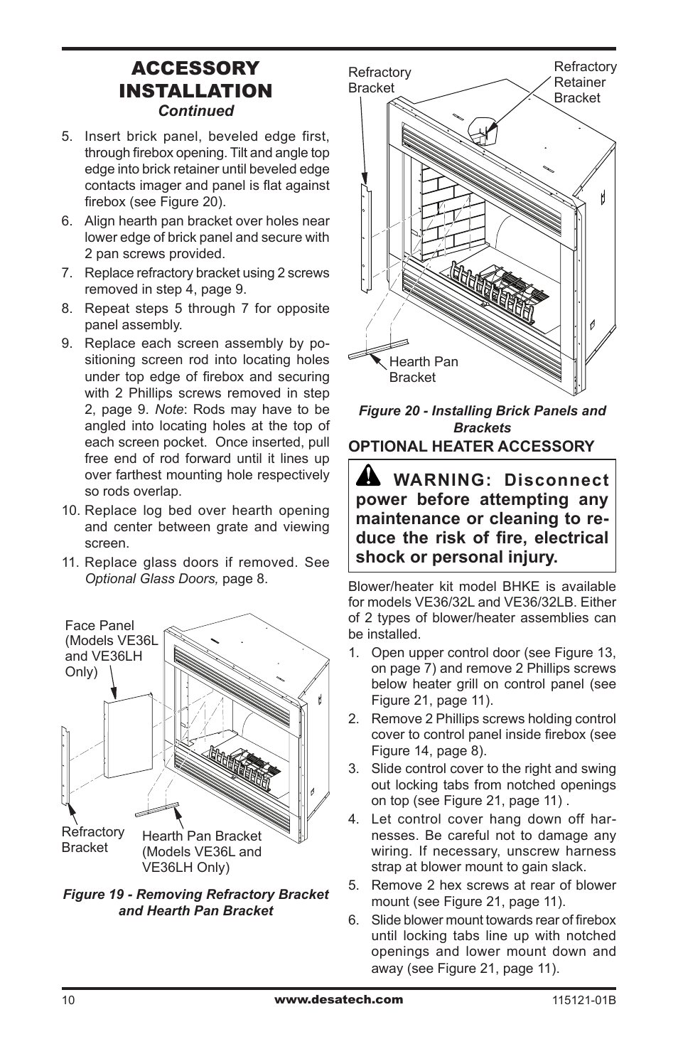 Accessory installation | Vanguard VE36L User Manual | Page 10 / 28