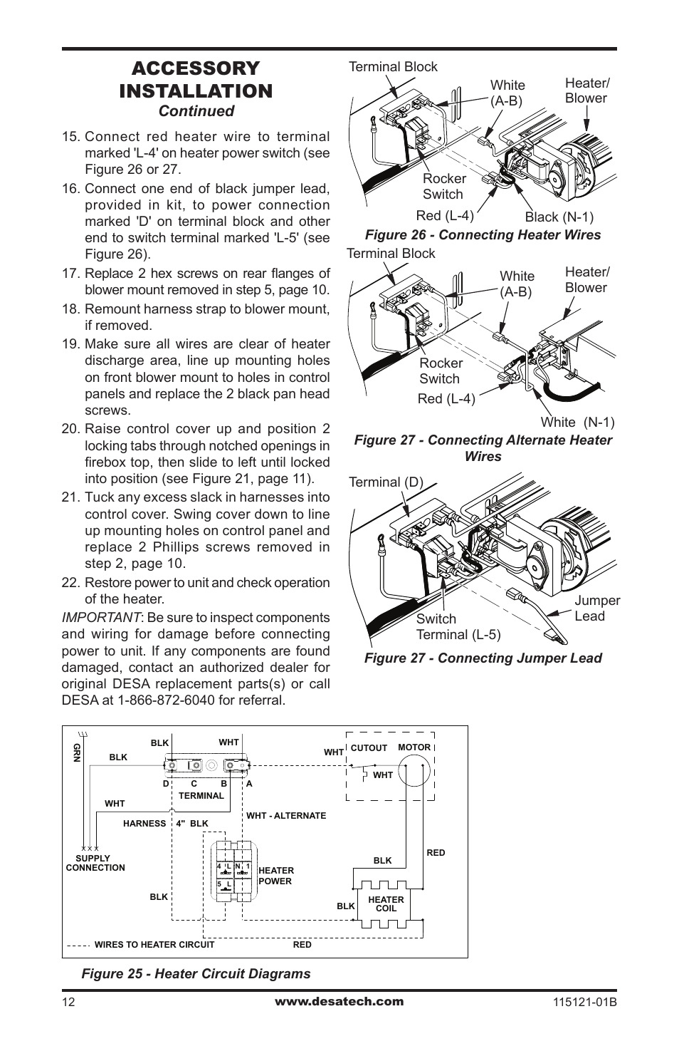 Accessory installation, Continued | Vanguard VE36L User Manual | Page 12 / 28