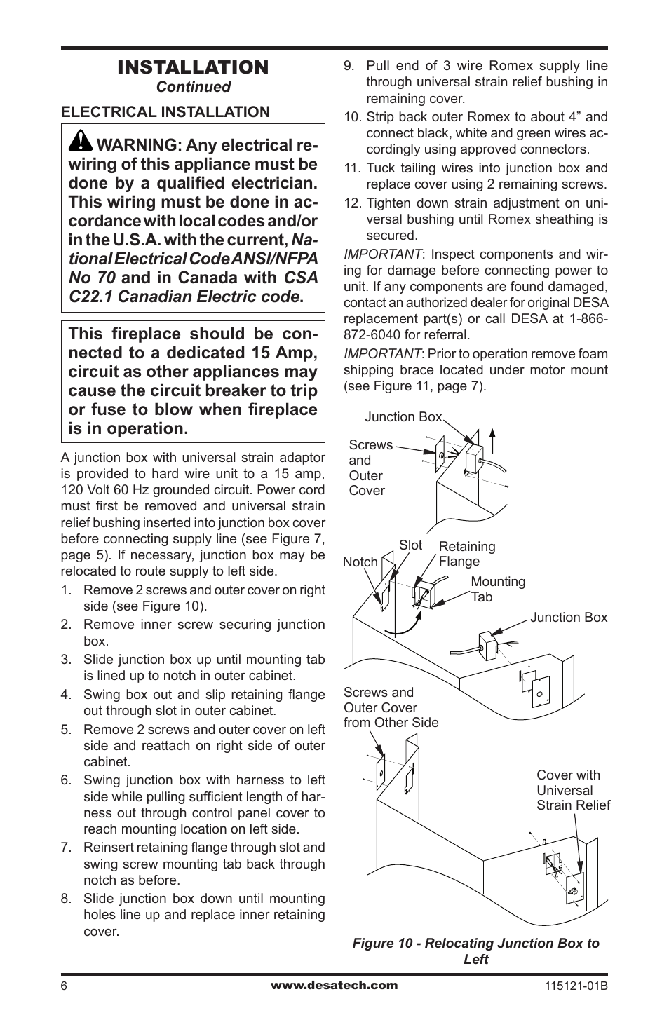 Installation | Vanguard VE36L User Manual | Page 6 / 28