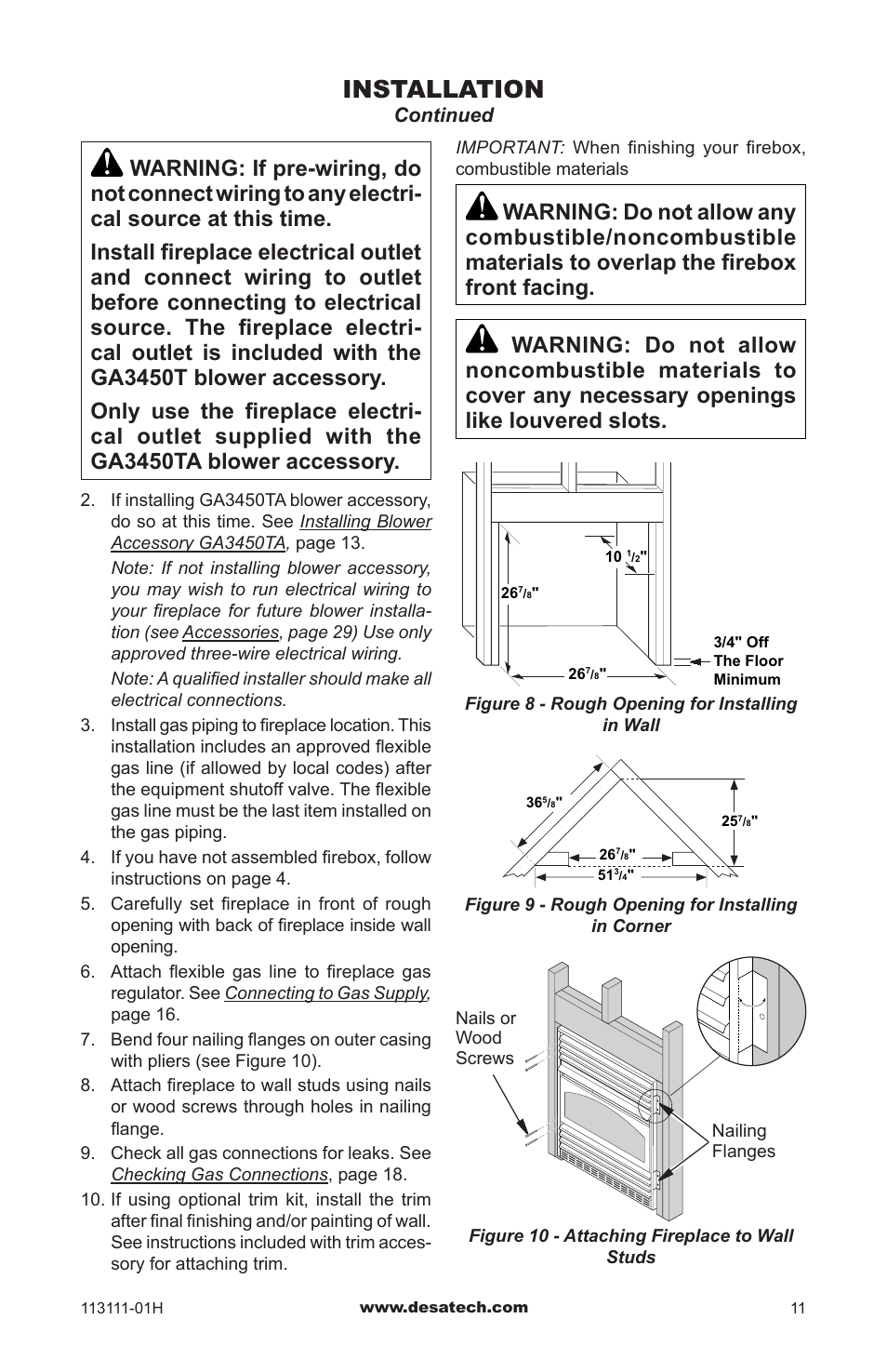 Installation, Continued | Vanguard VMH26TNC User Manual | Page 11 / 32