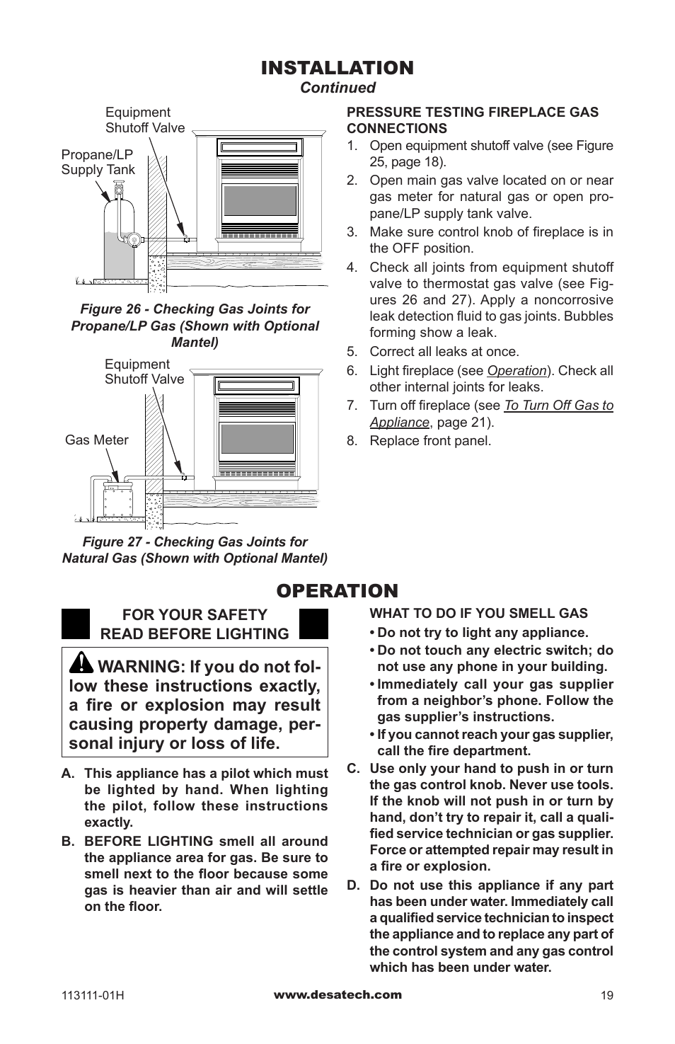 Operation, Installation | Vanguard VMH26TNC User Manual | Page 19 / 32