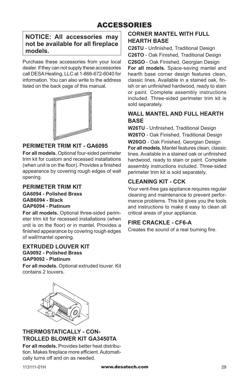 Accessories | Vanguard VMH26TNC User Manual | Page 29 / 32