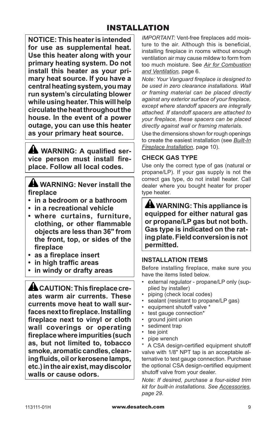 Installation | Vanguard VMH26TNC User Manual | Page 9 / 32