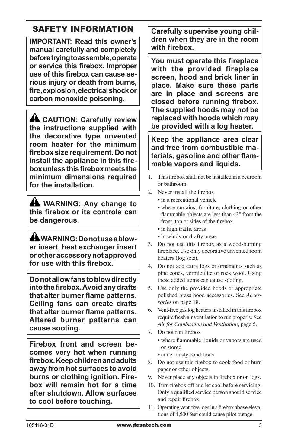 Safety information | Vanguard FBST User Manual | Page 3 / 20