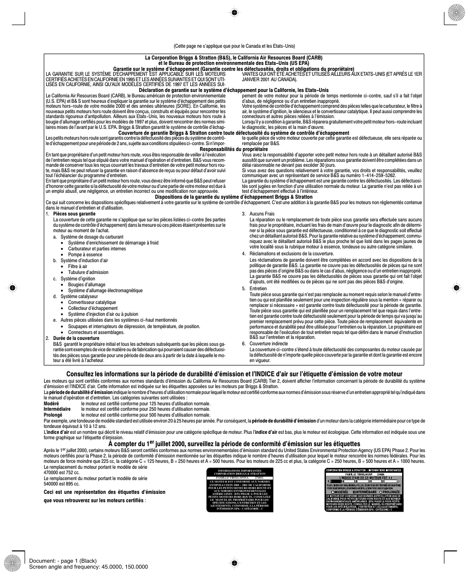 À compter du 1 | Vanguard 470000 User Manual | Page 19 / 20
