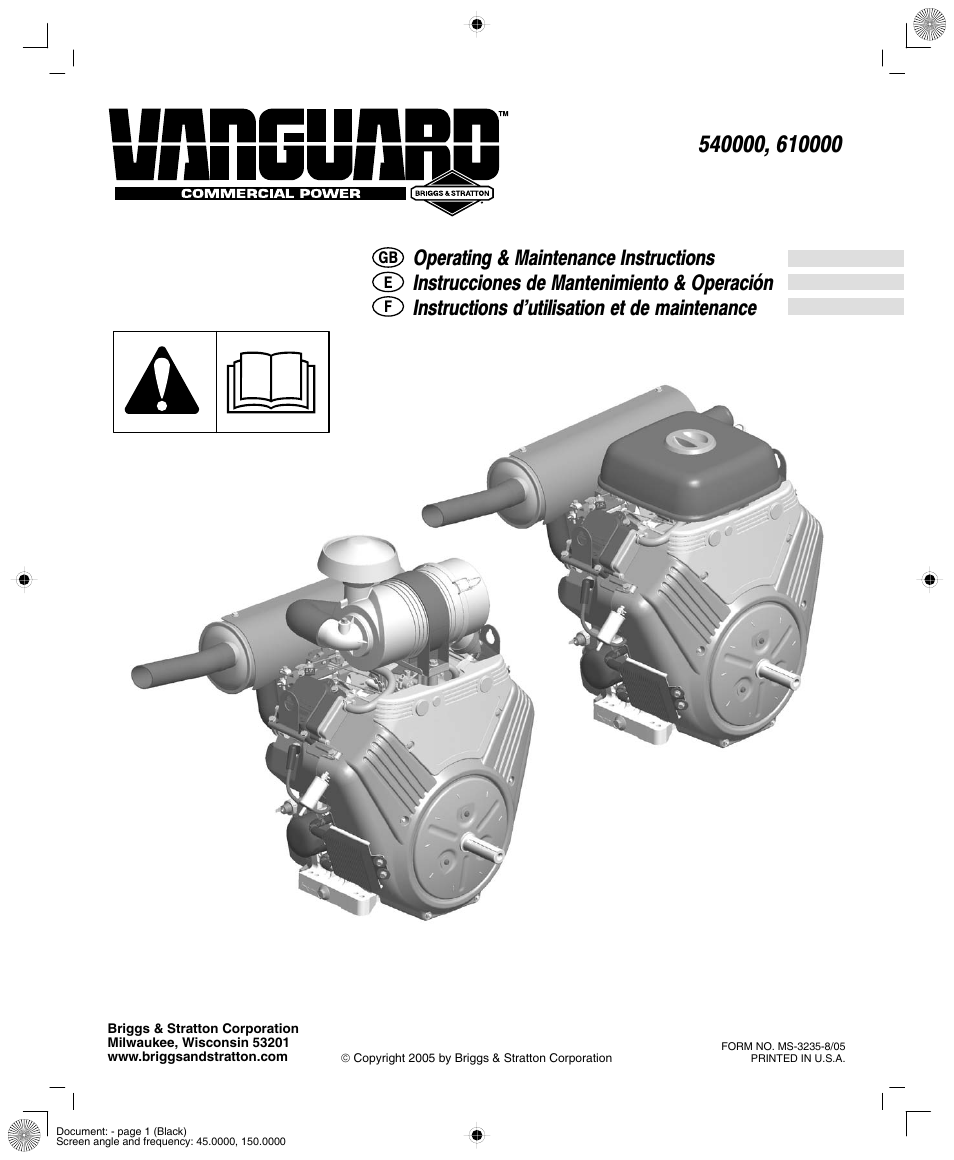 Vanguard 540000 User Manual | 24 pages