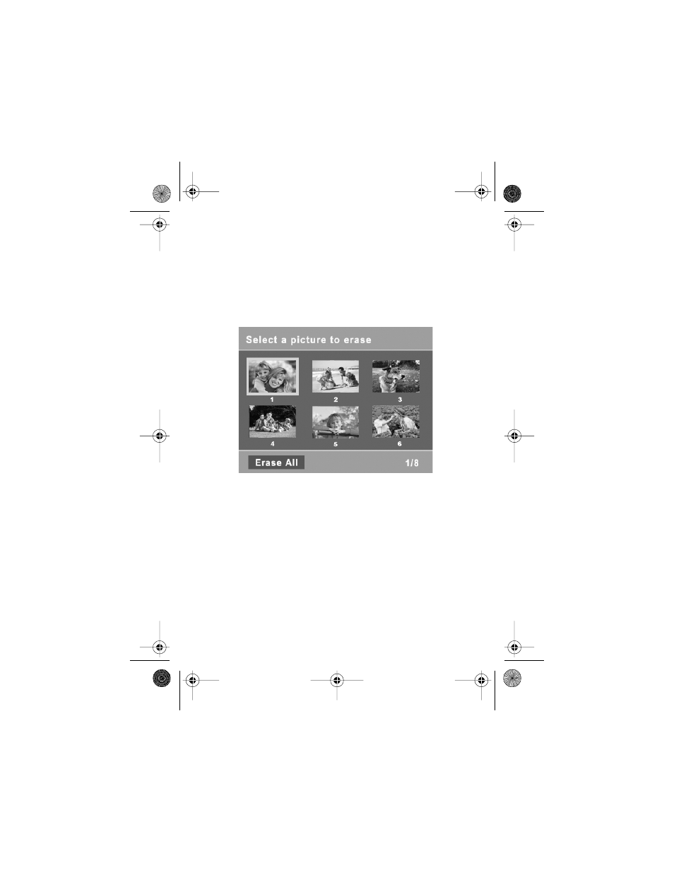 Heading 1 - erasing pictures from my album, Erasing pictures from my album | Vialta VISTAFRAME VF-100 User Manual | Page 27 / 42