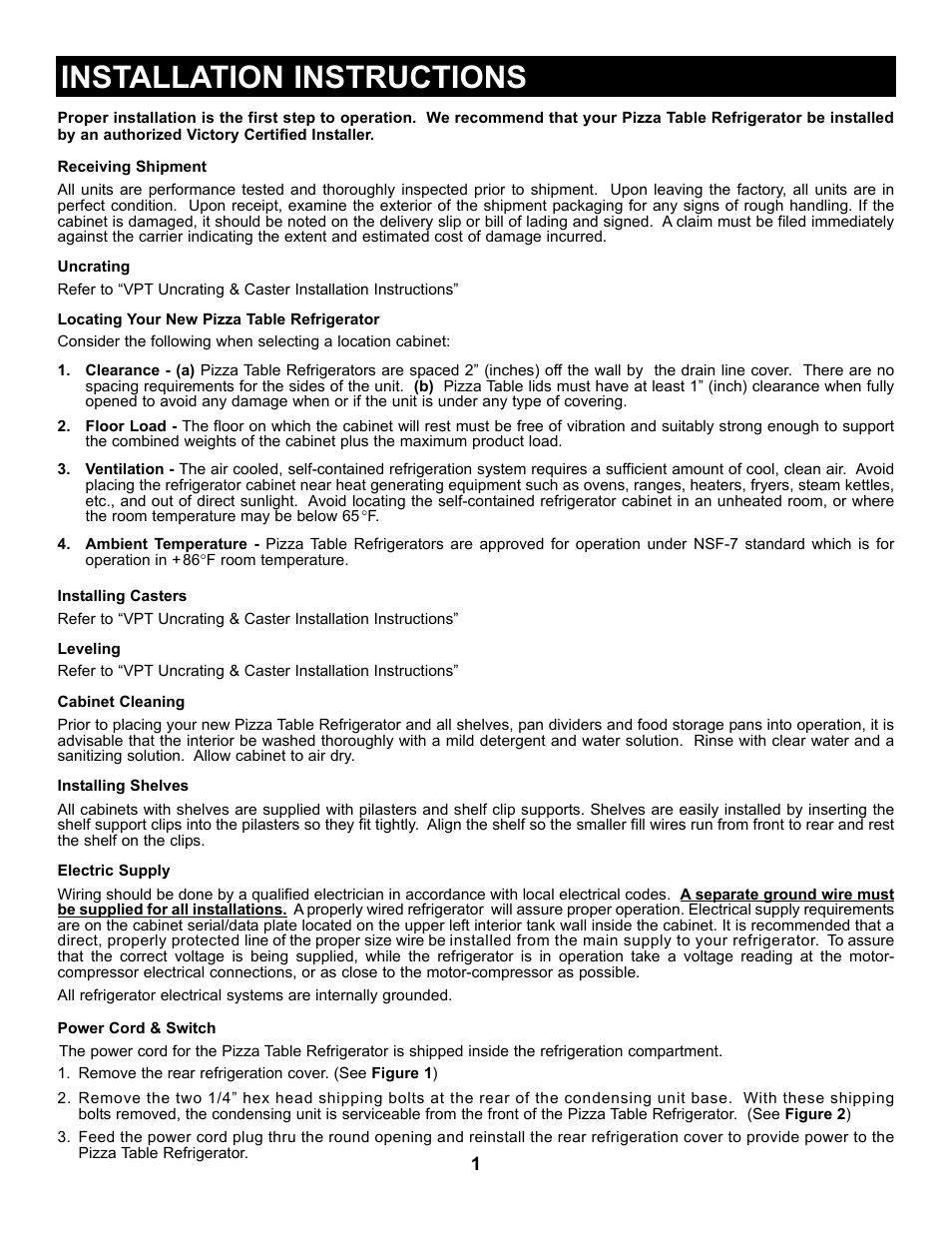 Installation instructions | Victory VPT-119-NS User Manual | Page 4 / 13