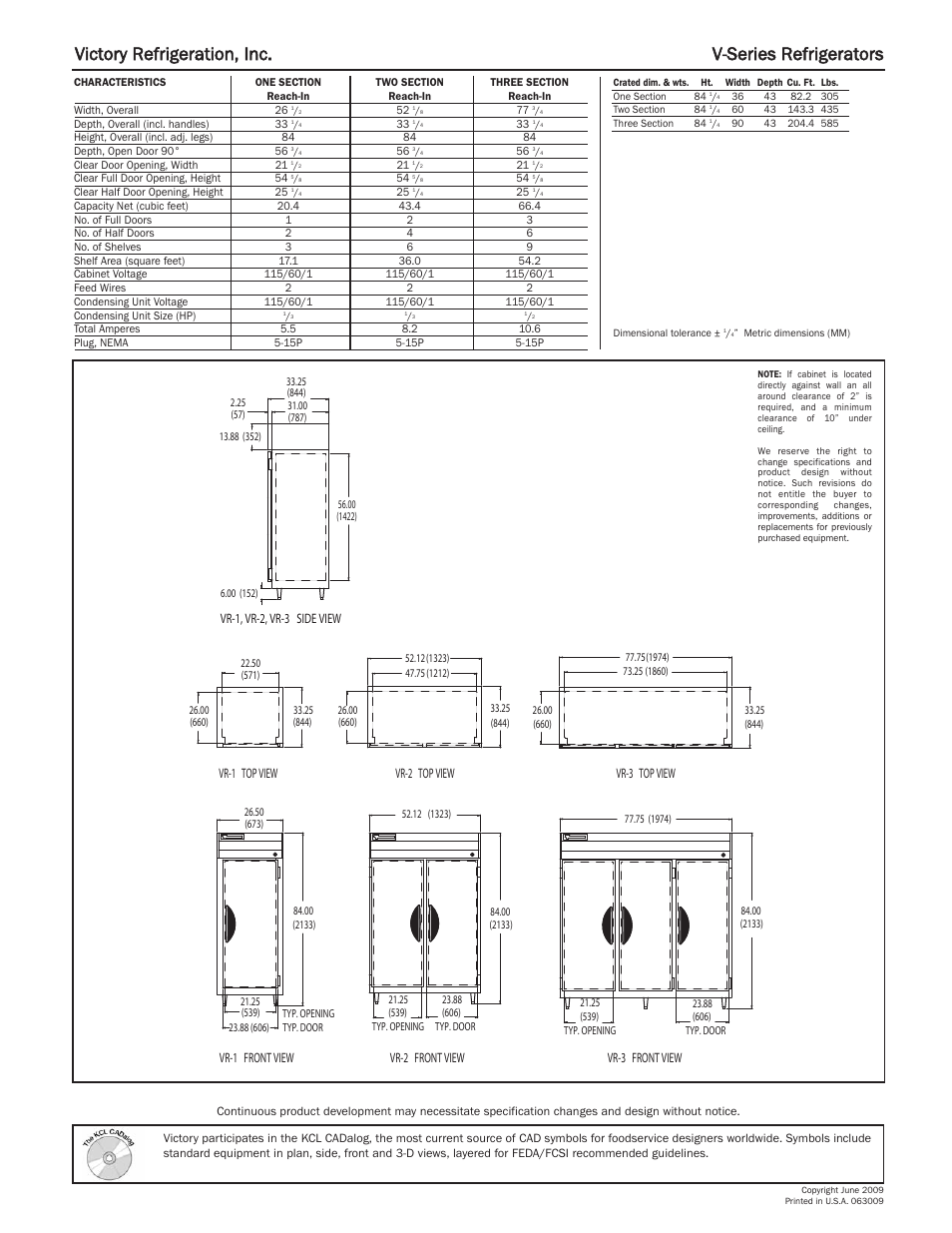 Victory refrigeration, inc. v-series refrigerators | Victory Refrigeration VR-2 User Manual | Page 2 / 2