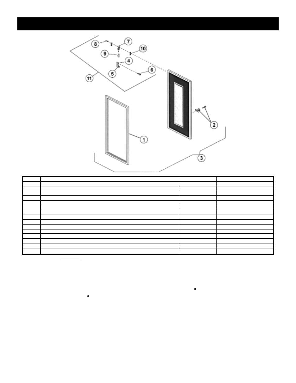 Hinged vision panel door parts, F, 55% rh environment for refrigerated case (38, F) applications only | Victory V-Series Refrigerators & Freezers Prior Models User Manual | Page 9 / 17