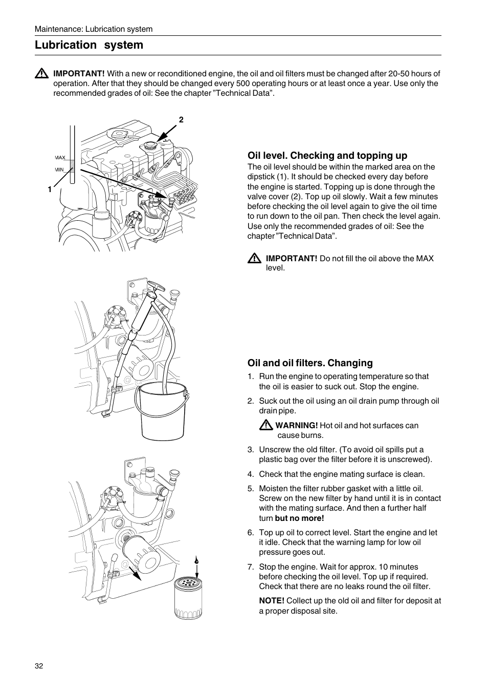 Lubrication system | Volvo Penta D2-75 User Manual | Page 34 / 68