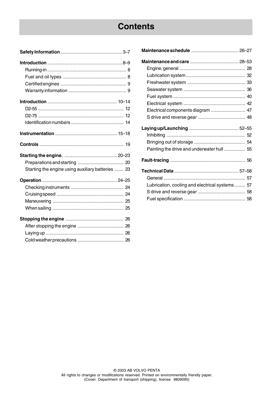 Volvo Penta D2-75 User Manual | Page 4 / 68