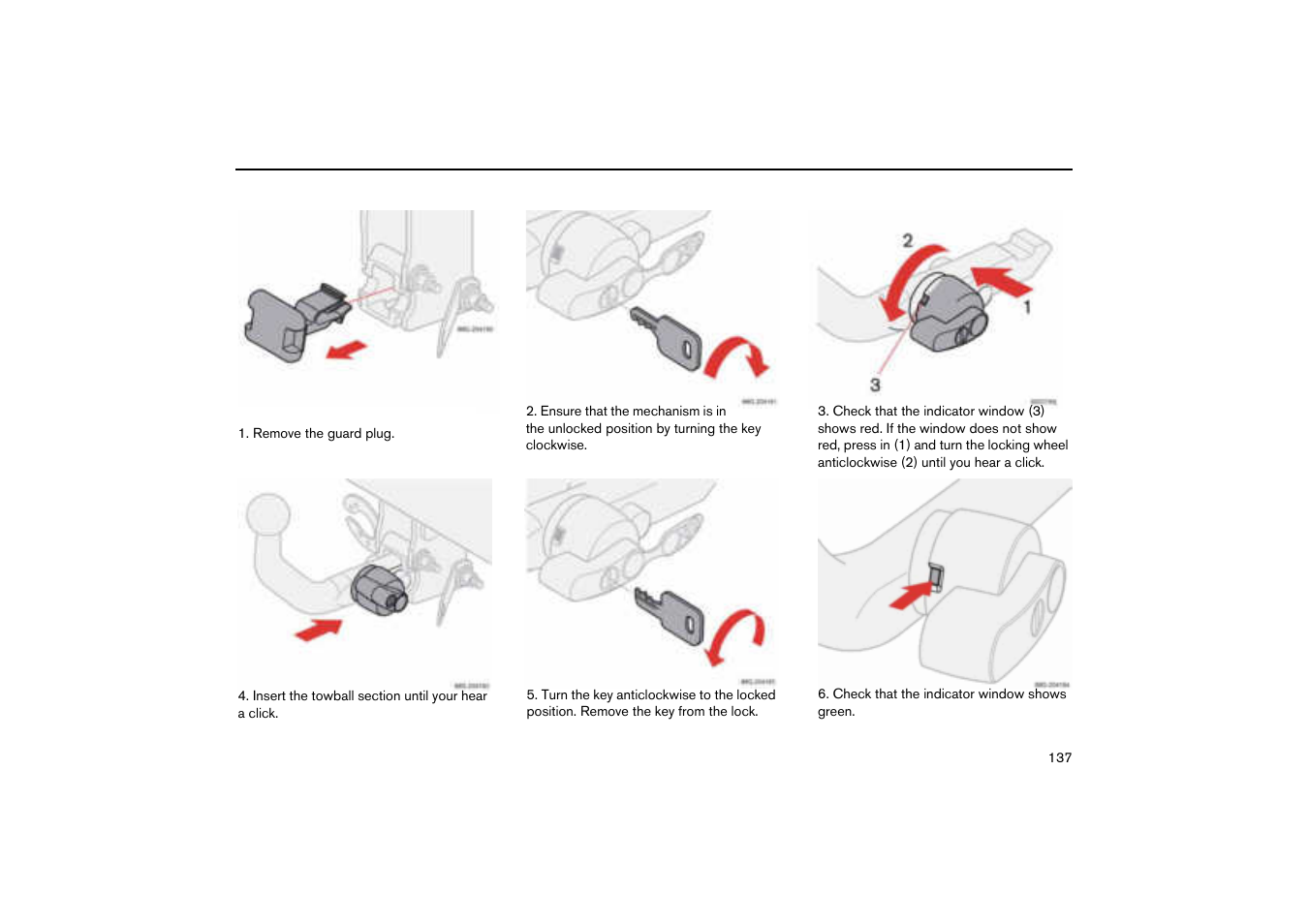 Fitting the towball, Detachable towbar | Volvo V70R User Manual | Page 138 / 254