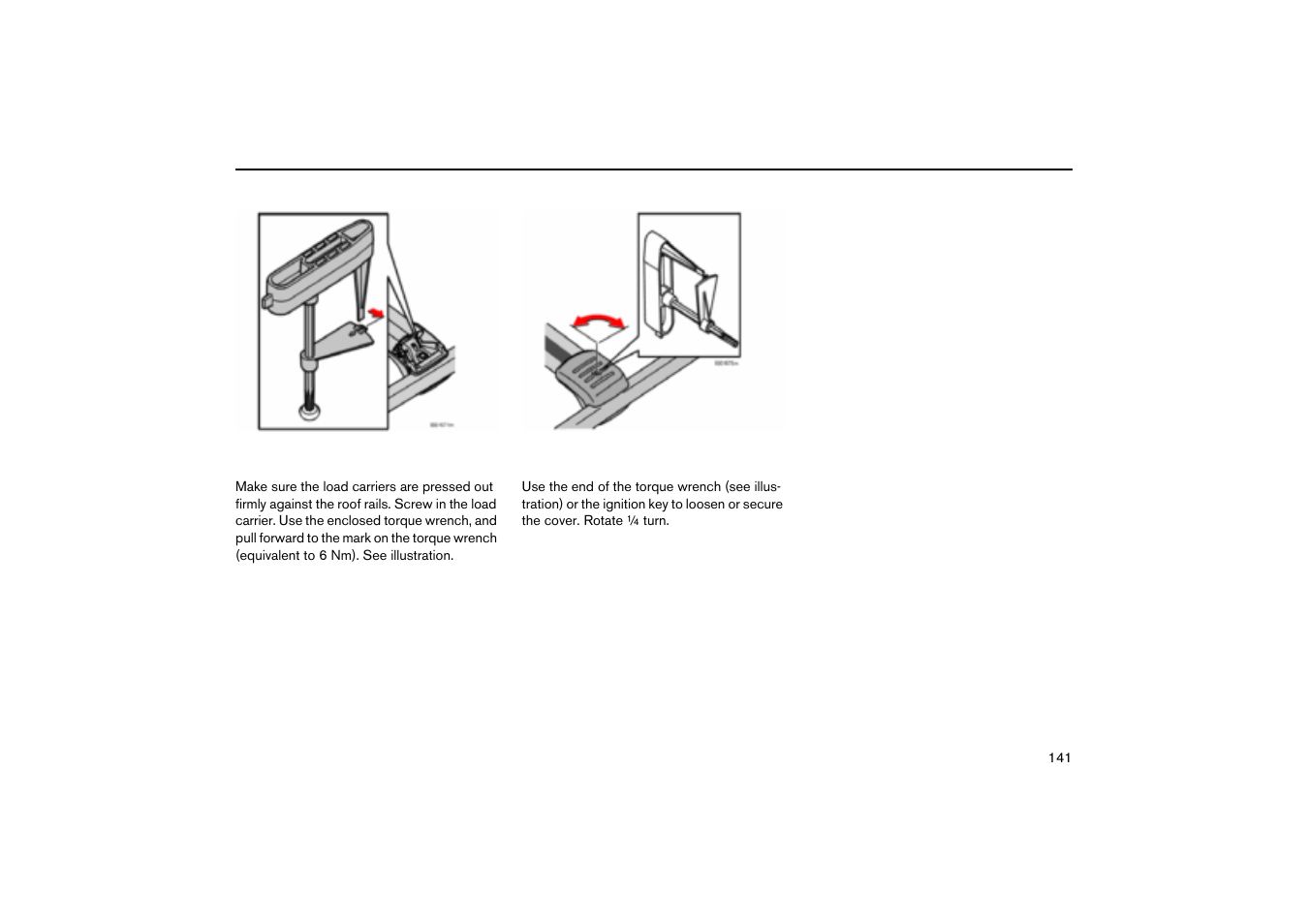 Fitting load carriers, Load carrier cover | Volvo V70R User Manual | Page 142 / 254