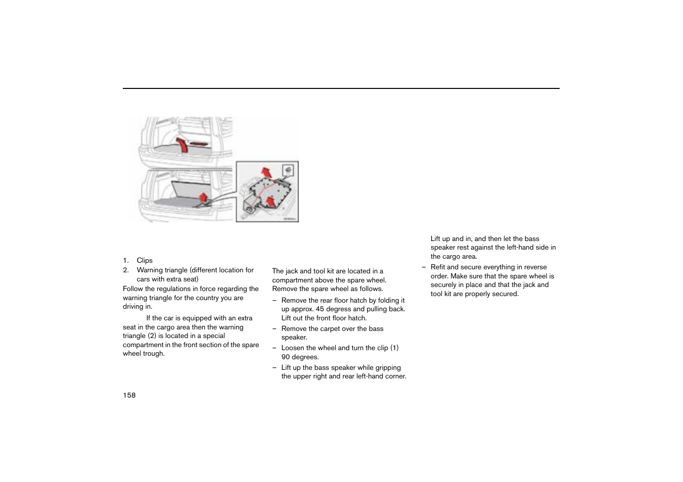 Warning triangle (certain countries) | Volvo V70R User Manual | Page 159 / 254