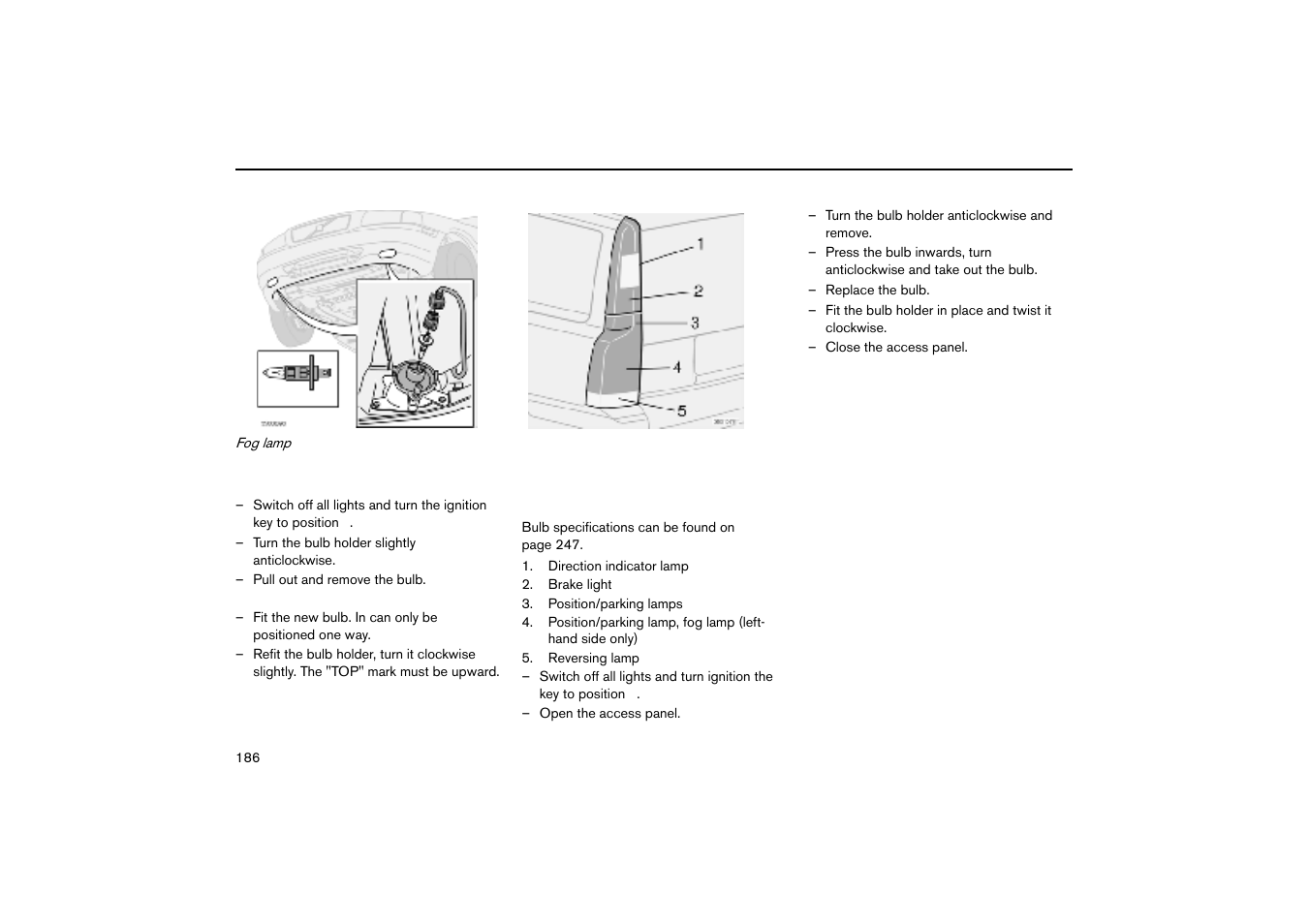 Front fog lamps (option) | Volvo V70R User Manual | Page 187 / 254