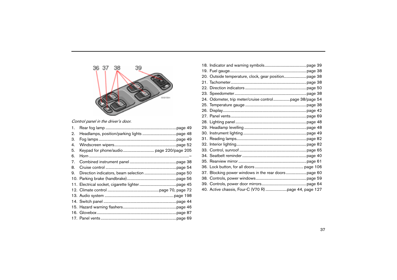 Volvo V70R User Manual | Page 38 / 254