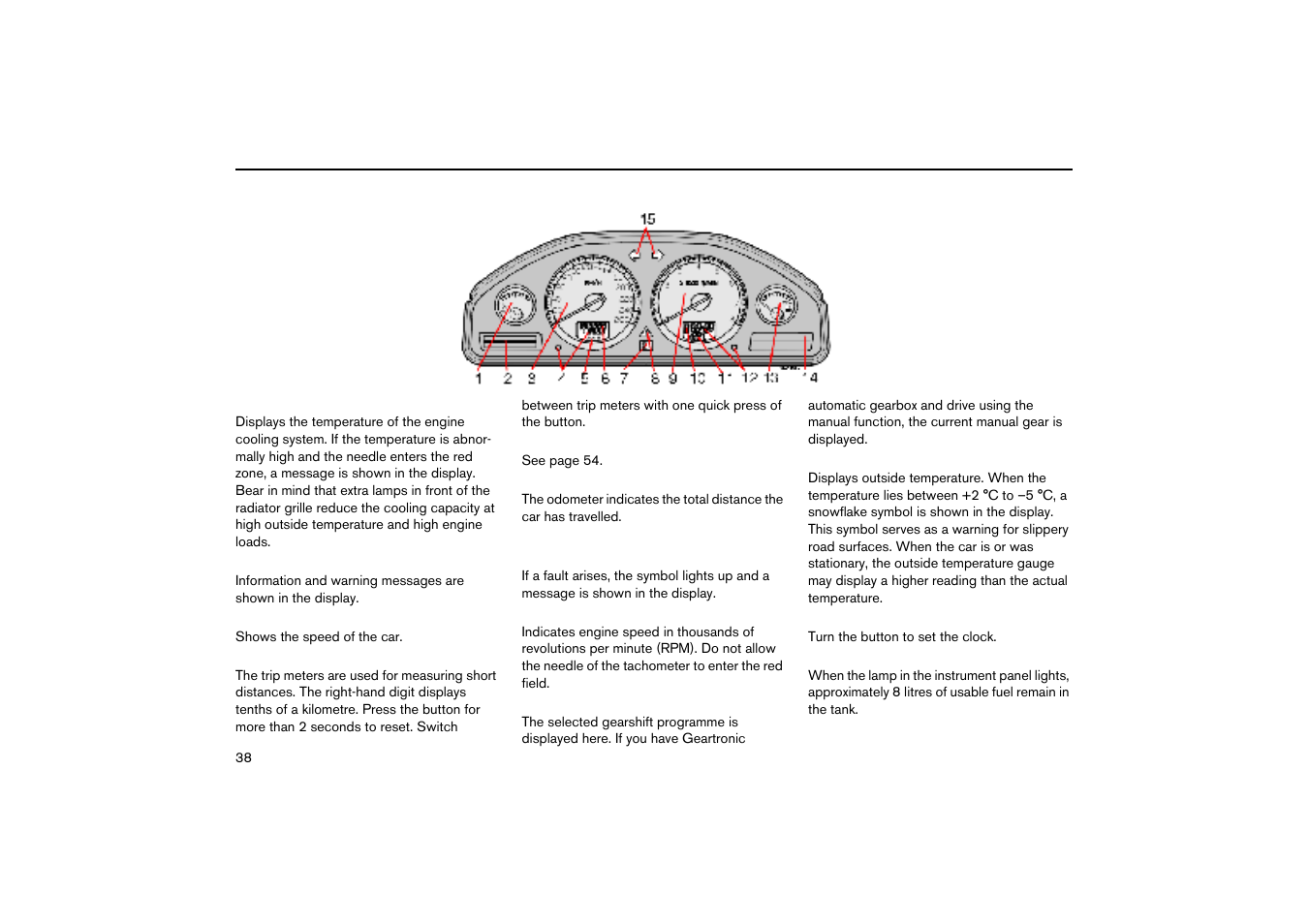 Combined instrument panel | Volvo V70R User Manual | Page 39 / 254