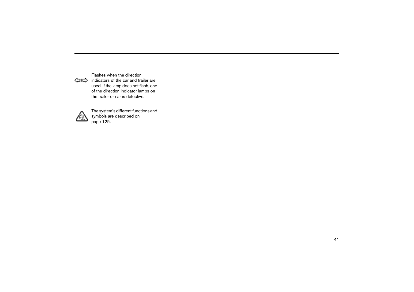 Trailer indicator lamp, Stability systems stc/dstc | Volvo V70R User Manual | Page 42 / 254