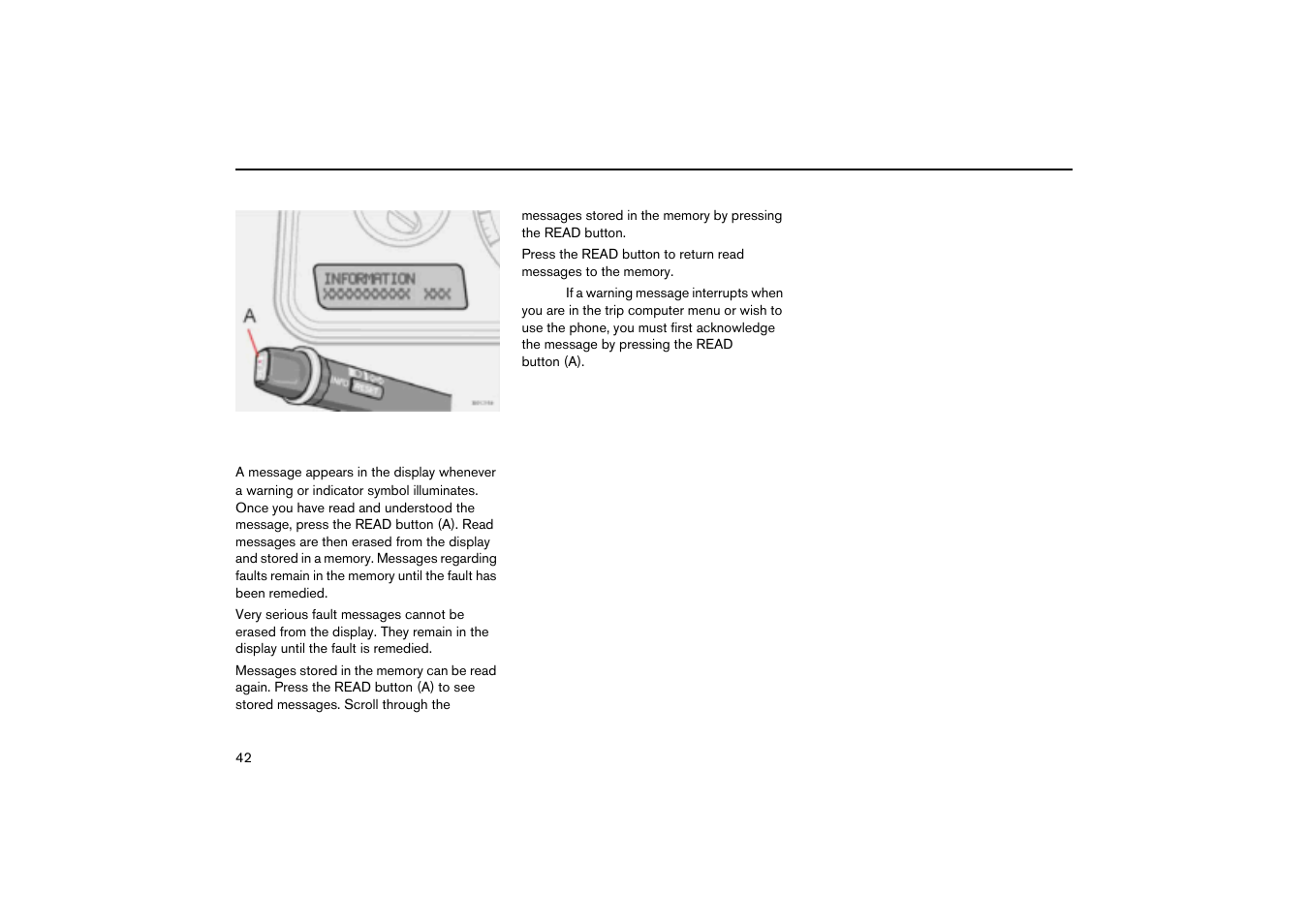 Information display | Volvo V70R User Manual | Page 43 / 254