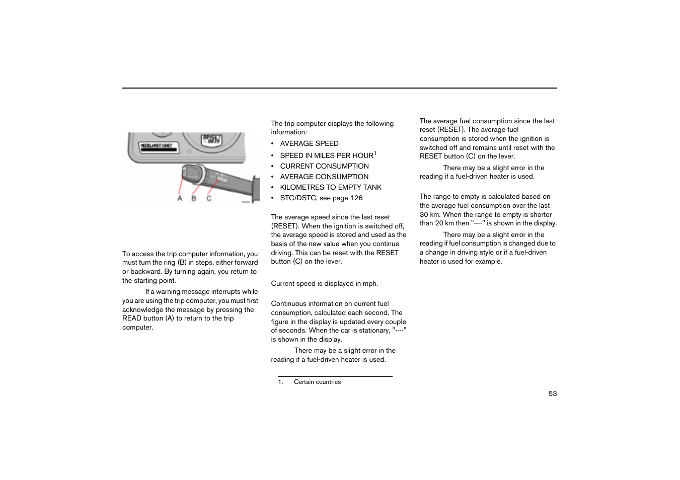 Controls, Trip computer | Volvo V70R User Manual | Page 54 / 254