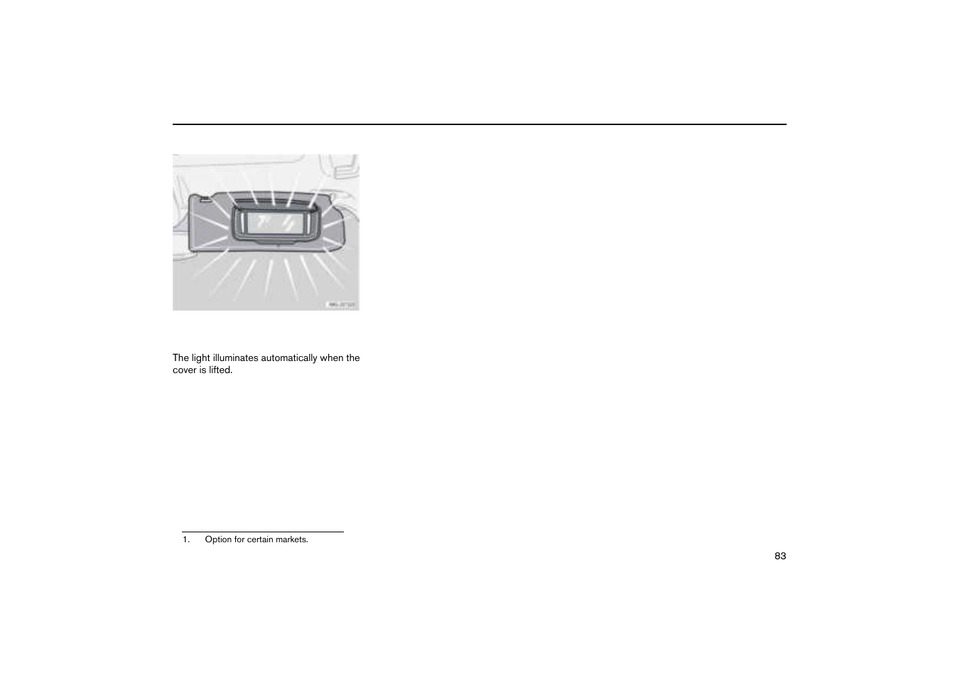 Vanity mirror | Volvo V70R User Manual | Page 84 / 254