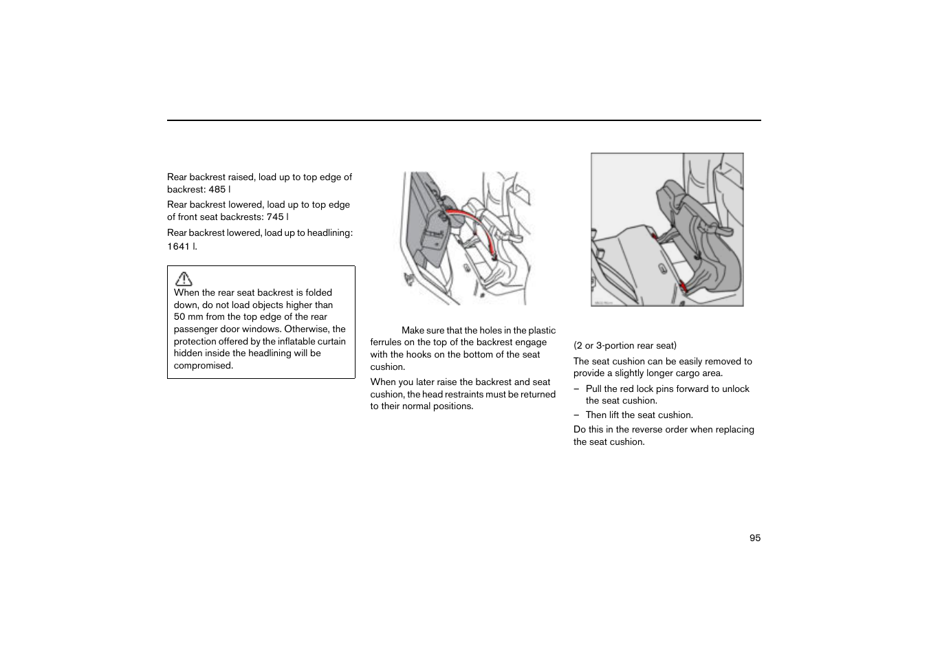 Removing the seat cushion | Volvo V70R User Manual | Page 96 / 254