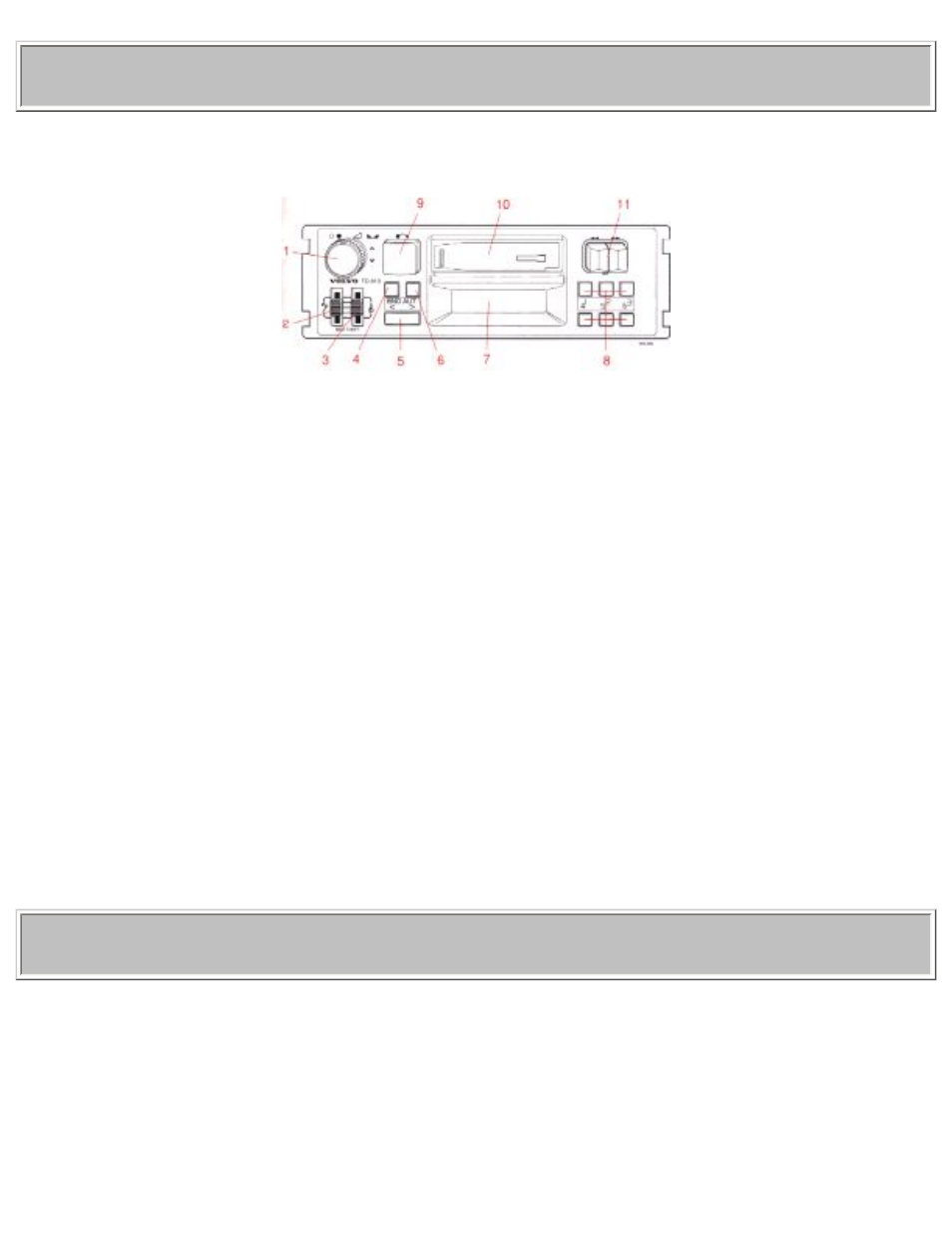 92240_025.htm, 1992 volvo 240, On/off (turn) | Volume (turn), Balance left/right (push-turn), Lockable fast winding (left/right) | Volvo 1992 240 User Manual | Page 32 / 160