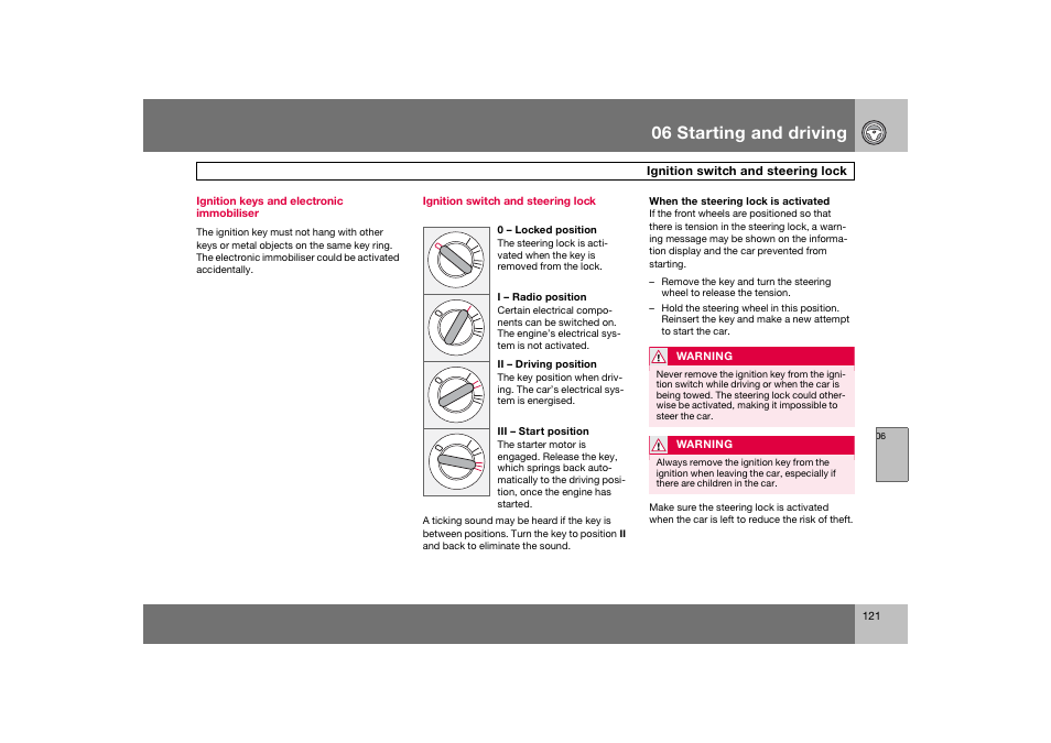 En_c70-w720_121.eps, 06 starting and driving | Volvo 2008 C70 User Manual | Page 122 / 257