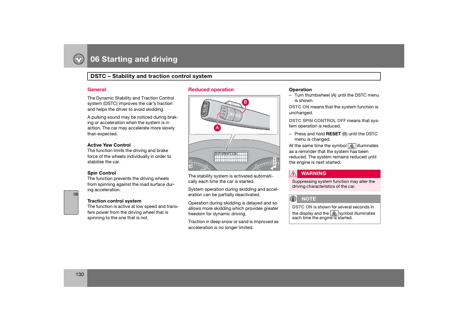 En_c70-w720_130.eps, 06 starting and driving | Volvo 2008 C70 User Manual | Page 131 / 257