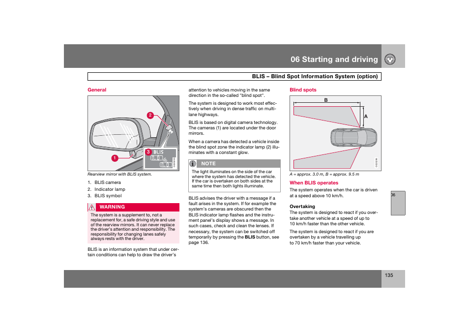 En_c70-w720_135.eps, 06 starting and driving | Volvo 2008 C70 User Manual | Page 136 / 257