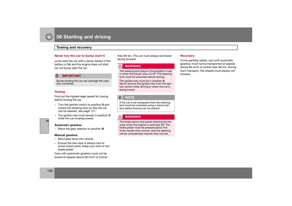 En_c70-w720_138.eps, 06 starting and driving | Volvo 2008 C70 User Manual | Page 139 / 257