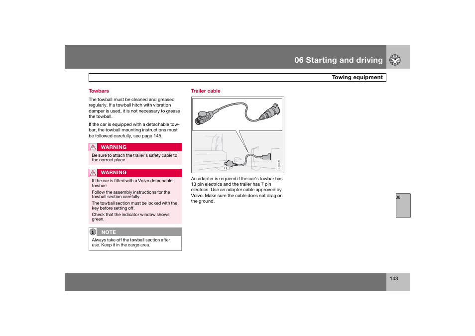 En_c70-w720_143.eps, 06 starting and driving | Volvo 2008 C70 User Manual | Page 144 / 257