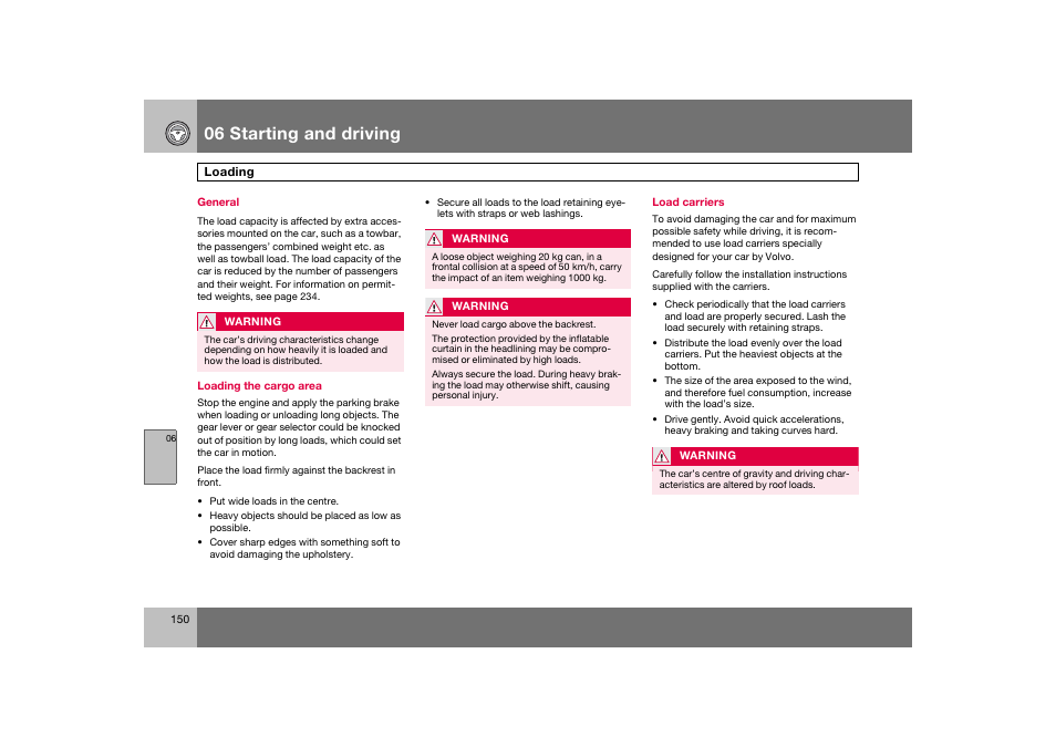 En_c70-w720_150.eps, 06 starting and driving | Volvo 2008 C70 User Manual | Page 151 / 257