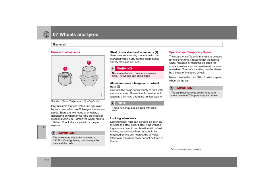 En_c70-w720_156.eps, 07 wheels and tyres | Volvo 2008 C70 User Manual | Page 157 / 257