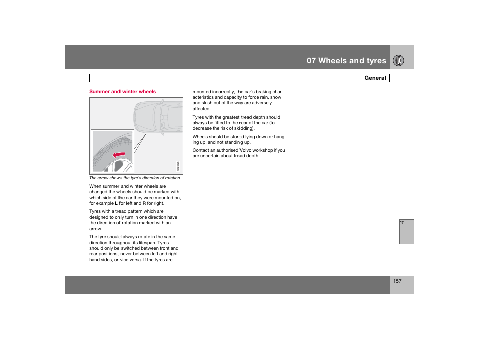 En_c70-w720_157.eps, 07 wheels and tyres | Volvo 2008 C70 User Manual | Page 158 / 257