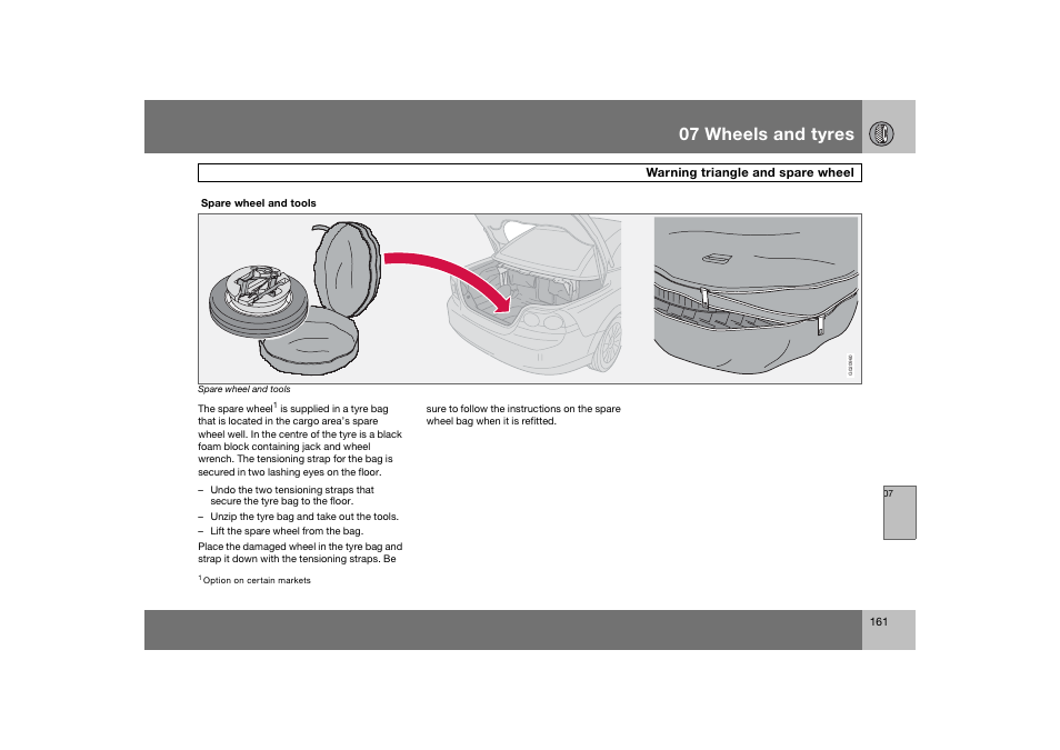 En_c70-w720_161.eps, 07 wheels and tyres | Volvo 2008 C70 User Manual | Page 162 / 257