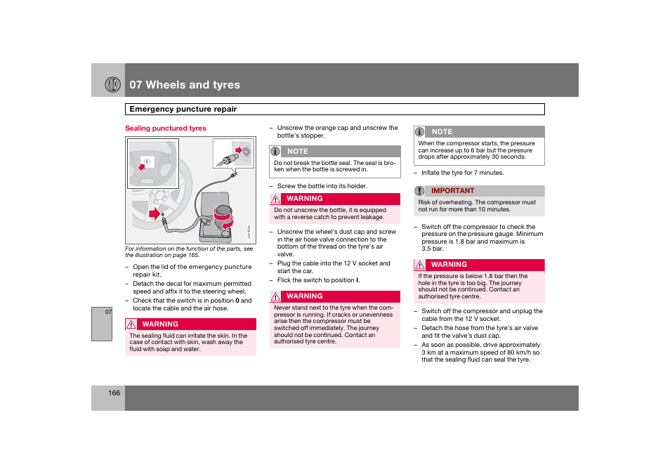 En_c70-w720_166.eps, 07 wheels and tyres | Volvo 2008 C70 User Manual | Page 167 / 257