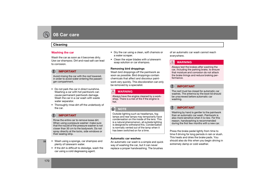 En_c70-w720_170.eps, 08 car care | Volvo 2008 C70 User Manual | Page 171 / 257