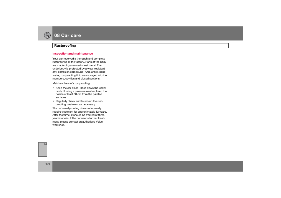 En_c70-w720_174.eps, 08 car care | Volvo 2008 C70 User Manual | Page 175 / 257