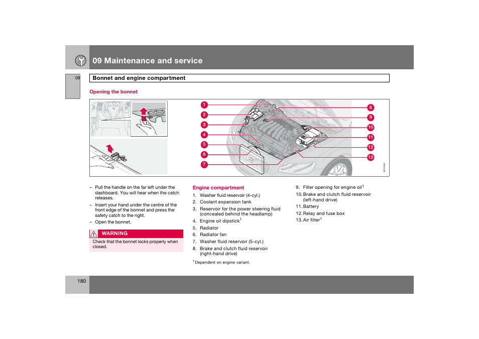 En_c70-w720_180.eps, 09 maintenance and service | Volvo 2008 C70 User Manual | Page 181 / 257