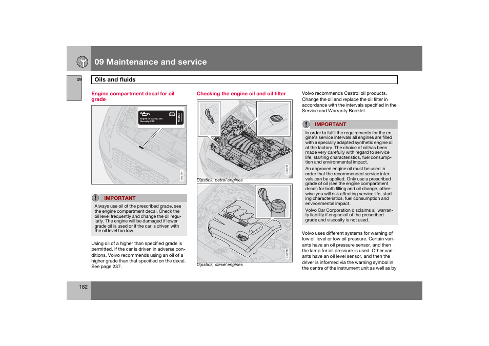 En_c70-w720_182.eps, 09 maintenance and service | Volvo 2008 C70 User Manual | Page 183 / 257