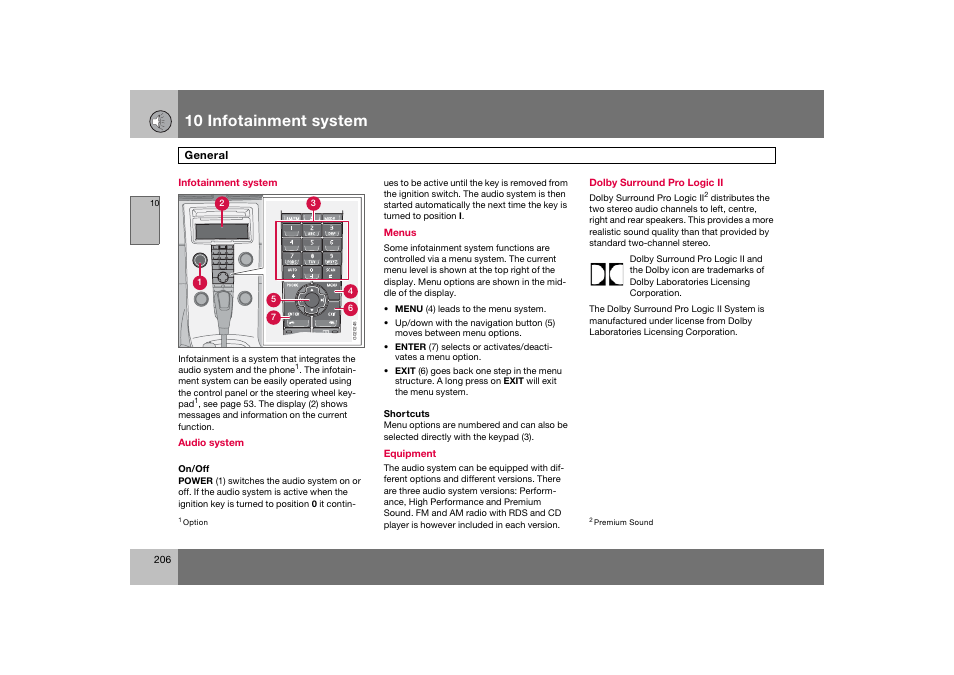 En_c70-w720_206.eps, 10 infotainment system | Volvo 2008 C70 User Manual | Page 207 / 257