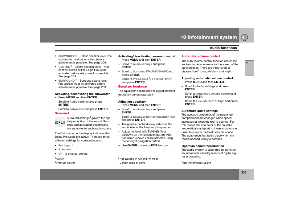 En_c70-w720_209.eps, 10 infotainment system | Volvo 2008 C70 User Manual | Page 210 / 257