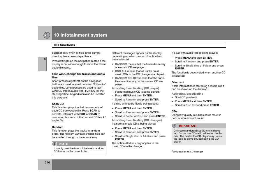 En_c70-w720_216.eps, 10 infotainment system | Volvo 2008 C70 User Manual | Page 217 / 257