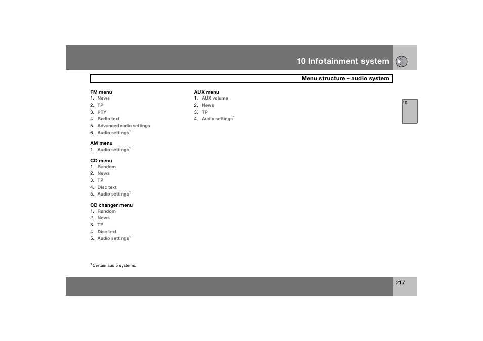 En_c70-w720_217.eps, 10 infotainment system | Volvo 2008 C70 User Manual | Page 218 / 257