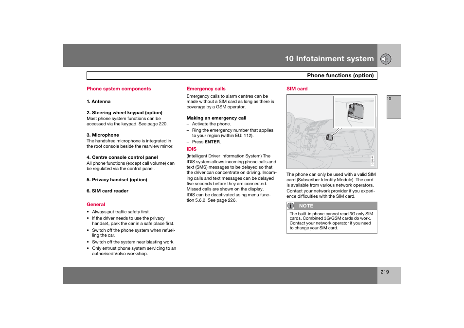 En_c70-w720_219.eps, 10 infotainment system | Volvo 2008 C70 User Manual | Page 220 / 257