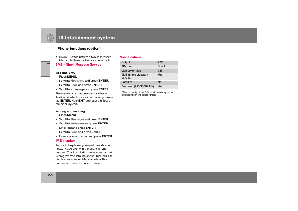 En_c70-w720_224.eps, 10 infotainment system | Volvo 2008 C70 User Manual | Page 225 / 257