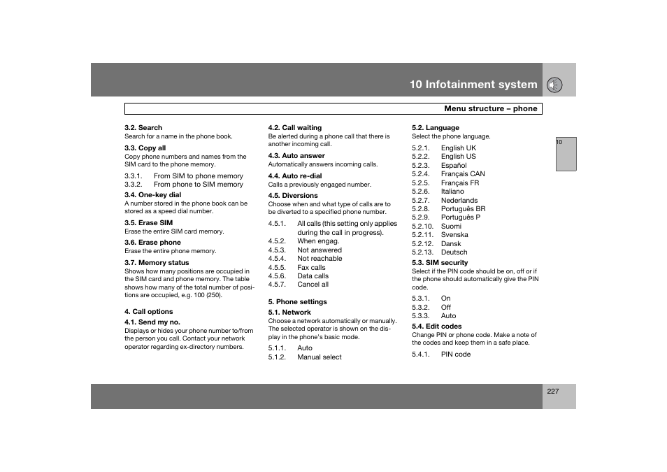 En_c70-w720_227.eps, 10 infotainment system | Volvo 2008 C70 User Manual | Page 228 / 257