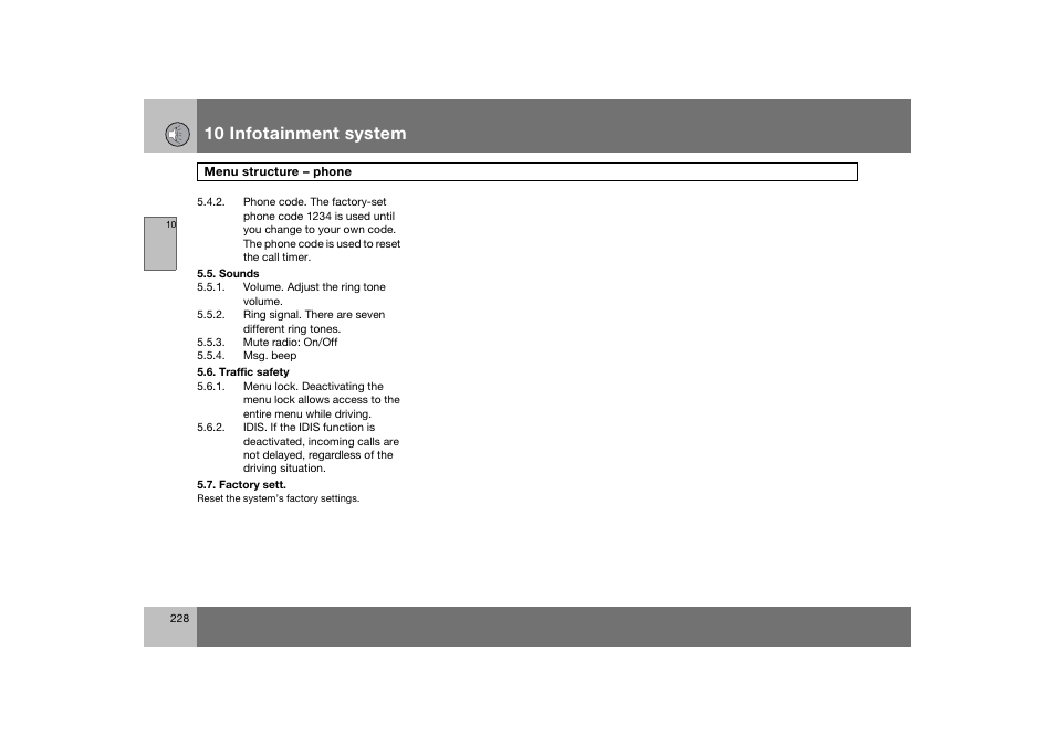 En_c70-w720_228.eps, 10 infotainment system | Volvo 2008 C70 User Manual | Page 229 / 257